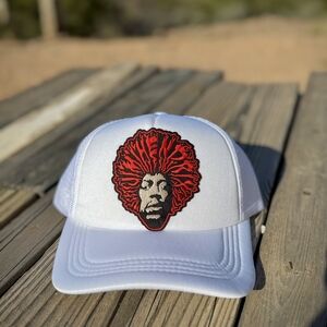 Jimi Hendrix White Trucker Hat